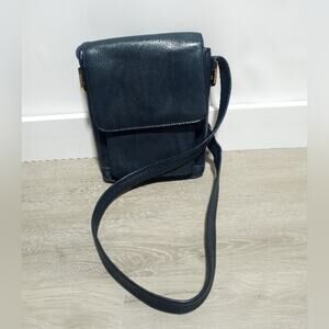 Genuine Leather Navy Blue With Gold Hardware Purse